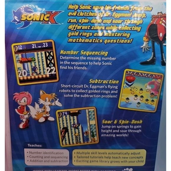 Sonic X (Leapster, 2005) CIB Complete In Box With Manual / Parent Guide - Picture 3 of 8